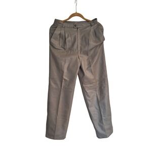TORRAS Leather Pants Women's Size 48 Gray‎ Vintage Natural Soft Leather